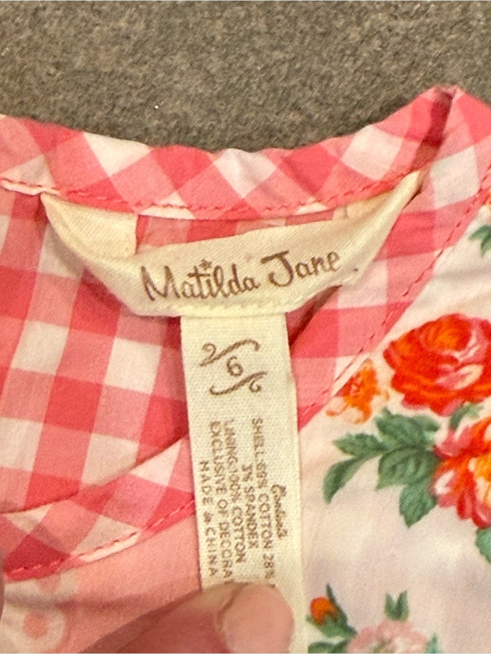 Matilda Jane Floral Rose Print Ruffle Dress - Picture 9 of 9